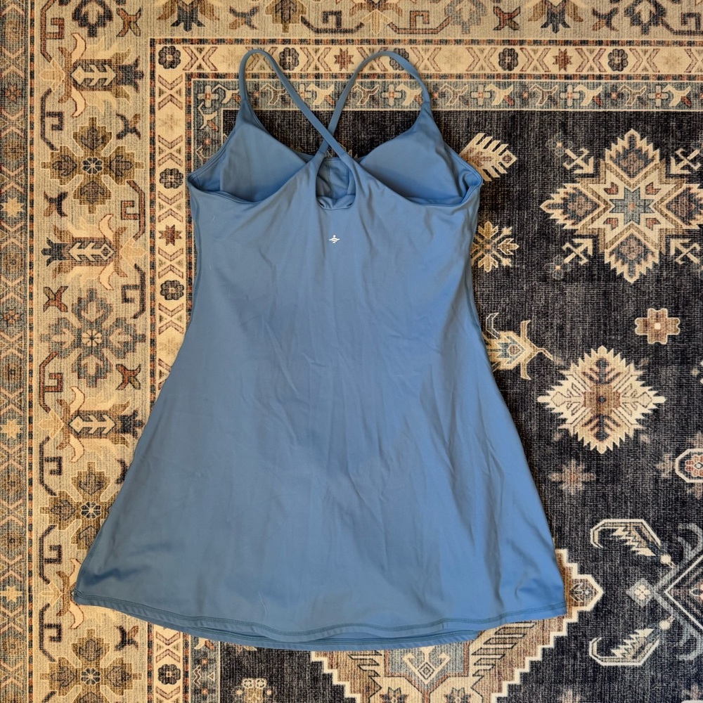 Halara SoftlyZero Plush Backless Active Dress Warm Mid Blue Athletic Size Medium - Picture 6 of 11